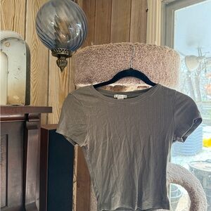 Bozzolo Ribbed Crop Top in Gray